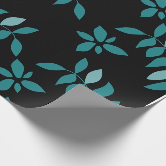 Papier Cadeau Papier d'enveloppement Aqua et Black Tropical jung (Coin)