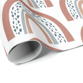 Papier Cadeau Papier d'enveloppement arc-en-ciel Neutre Boho Mod (Coin rond)