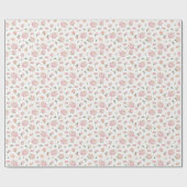 Papier Cadeau Papier d'enveloppement Baby shower à thé rose (Plat)