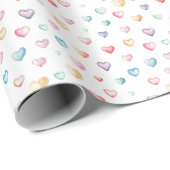 Papier Cadeau Papier d'enveloppement Baby shower Pastel Hearts (Coin rond)