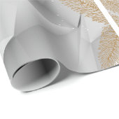 Papier Cadeau Papier d'enveloppement blanc et doré (Coin rond)