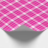 Papier Cadeau Papier d'enveloppement blanc et rose chaud (Coin)