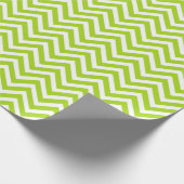 Papier Cadeau Papier d'enveloppement blanc et vert citron (Coin)