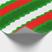 Papier Cadeau Papier d'enveloppement blanc rouge et vert de Noël (Coin)