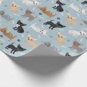 Papier Cadeau Papier d'enveloppement bleu Chihuahua Bones and Pa (Coin)