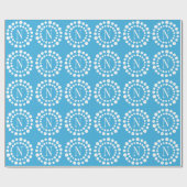 Papier Cadeau Papier d'enveloppement bleu clair monogramme perso (Plat)