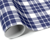 Papier Cadeau Papier d'enveloppement bleu et blanc de la marine (Coin rond)