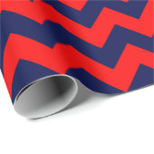 Papier Cadeau Papier d'enveloppement bleu et rouge de la Marine (Coin rond)