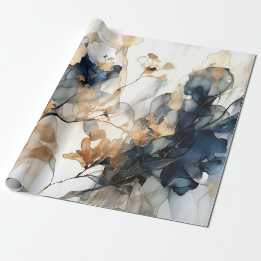 Papier Cadeau Papier d'enveloppement bleu marine (Déroulé)