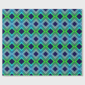 Papier Cadeau Papier d'enveloppement bleu marine vert et Turquoi (Plat)