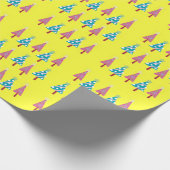 Papier Cadeau Papier d'enveloppement bleu rose de Noël jaune (Coin)