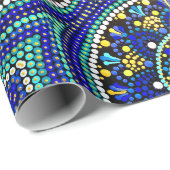 Papier Cadeau Papier d'enveloppement bleu Talavera (Coin rond)