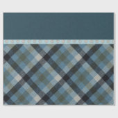 Papier Cadeau Papier d'enveloppement bleu Tartan (Plat)