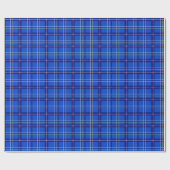 Papier Cadeau Papier d'enveloppement bleu Tartan (Plat)
