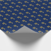 Papier Cadeau Papier d'enveloppement Blue, Faux Gold 8th (Huitiè (Coin)