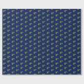 Papier Cadeau Papier d'enveloppement Blue, Faux Gold 8th (Huitiè (Plat)
