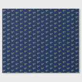 Papier Cadeau Papier d'enveloppement Blue, Faux Gold 9th (Neuviè (Plat)