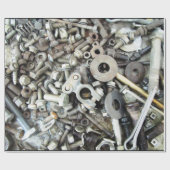 Papier Cadeau Papier d'enveloppement brillant à la tête d'engren (Plat)