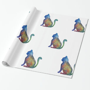 Papier Cadeau Papier d'enveloppement brillant Star Cat, 30 po x