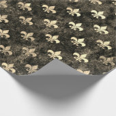 Papier Cadeau Papier d'enveloppement Brown Or Perdu De Lis (Coin)