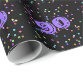 Papier Cadeau Papier d'enveloppement cadeau 90e anniversaire (Coin rond)