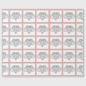 Papier Cadeau Papier d'enveloppement cardiaque infini (Plat)