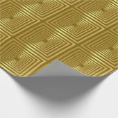 Papier Cadeau Papier d'enveloppement carré géométrique or (Coin)