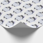 Papier Cadeau Papier d'enveloppement CHAT EN CHEMISE DE NUIT (Coin)