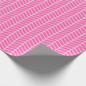 Papier Cadeau Papier d'enveloppement Chevron - Blanc sur rose (Coin)