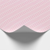 Papier Cadeau Papier d'enveloppement Chevron - Blanc sur rose cl (Coin)