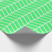 Papier Cadeau Papier d'enveloppement Chevron - Blanc sur vert cl (Coin)