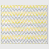 Papier Cadeau Papier d'enveloppement Chevron jaune et gris (Plat)