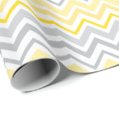Papier Cadeau Papier d'enveloppement Chevron jaune et gris (Coin rond)