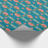 Papier Cadeau Papier d'enveloppement chic : Lys d'eau et libellu (Coin)