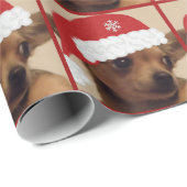 Papier Cadeau Papier d'enveloppement Chihuahua de Noël (Coin rond)