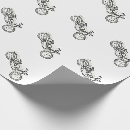 Papier Cadeau Papier d'enveloppement classique de moto sportif 1 (Coin)