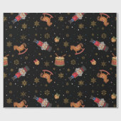 Papier Cadeau Papier d'enveloppement classique des jouets de Noë (Plat)