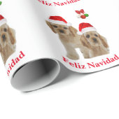 Papier Cadeau Papier d'enveloppement Cocker spaniel Feliz Navida (Coin rond)