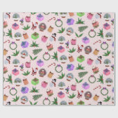 Papier Cadeau Papier d'enveloppement coloré à thème Noël (Plat)