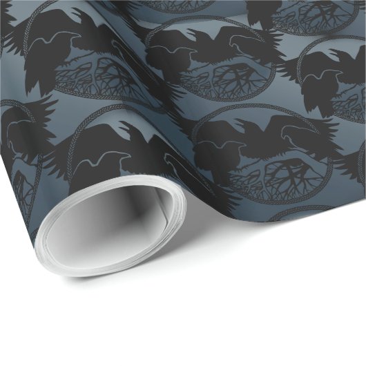 Papier Cadeau Papier d'enveloppement corbeau Esprit animal Corbe (Coin rond)