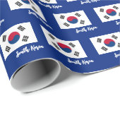 Papier Cadeau Papier d'enveloppement Corée du Sud, Drapeau corée (Coin rond)