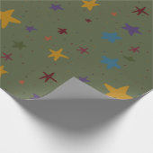 Papier Cadeau Papier d'enveloppement couleur étoile vert (Coin)