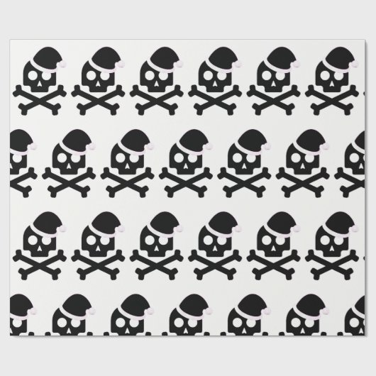 Papier Cadeau Papier d'enveloppement crâne et os (Plat)