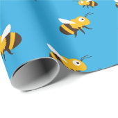 Papier Cadeau Papier d'enveloppement d'abeilles (Coin rond)