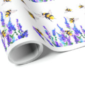 Papier Cadeau Papier d'enveloppement d'abeilles volantes (Coin rond)