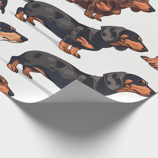 Papier Cadeau Papier d'enveloppement Dachshund Parade (Coin)