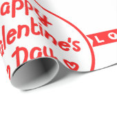 Papier Cadeau Papier d'enveloppement d'amour Heureuse Sainte-Val (Coin rond)