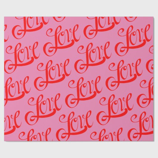 Papier Cadeau Papier d'enveloppement d'amour rouge et rose (Plat)