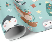 Papier Cadeau Papier d'enveloppement d'animaux adorables (Coin rond)