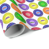 Papier Cadeau Papier d'enveloppement d'anniversaire coloré (Coin rond)